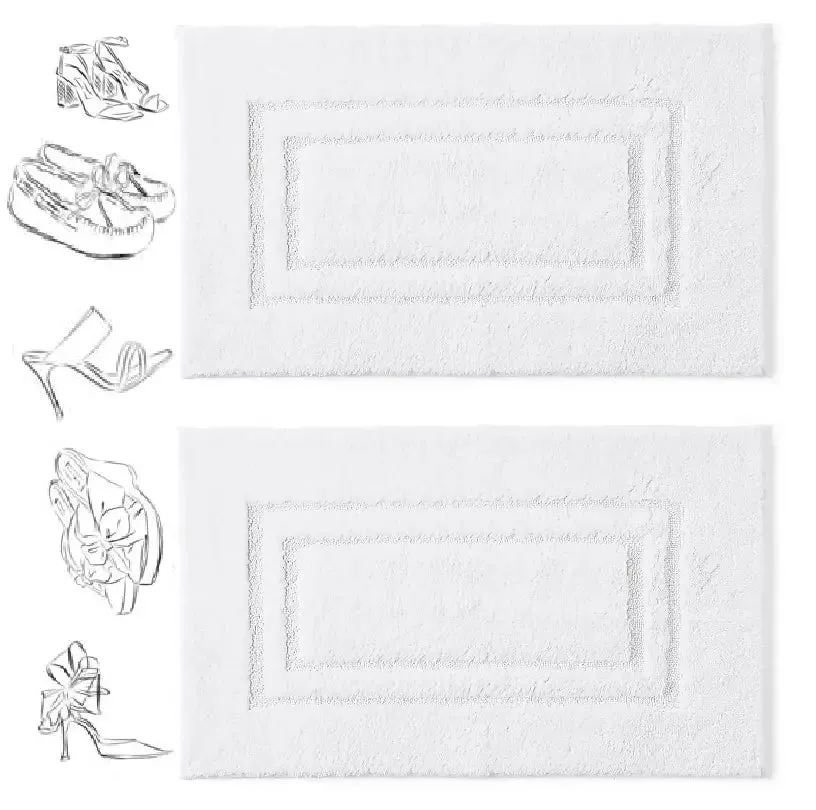 Pack of 2 Luxury Bath Mat Set Super Soft 750-GSM Washable Bath Mat