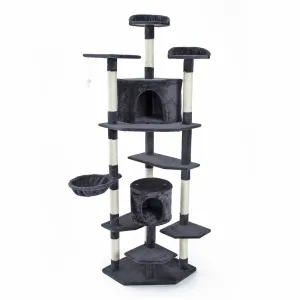 Paw Mate 201cm Grey Cat Tree Parala Multi Level Scratcher