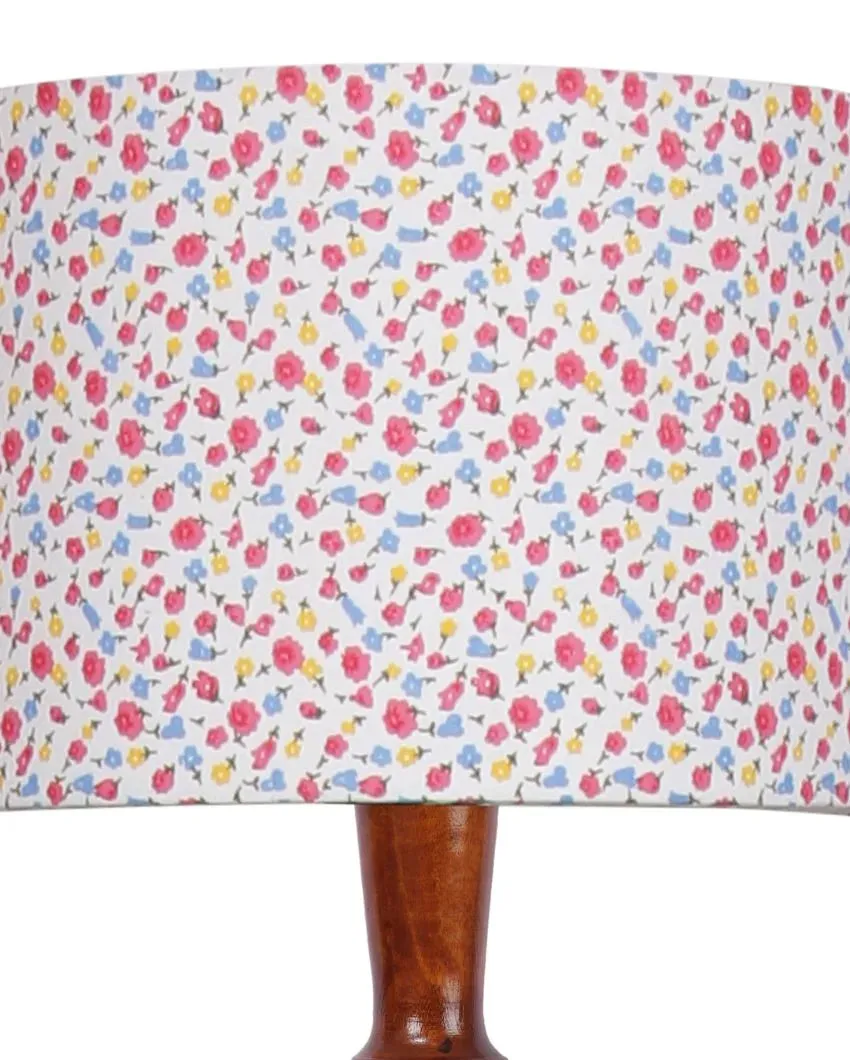 Printed Cotton Wooden Floor Lamp | 5 Feet