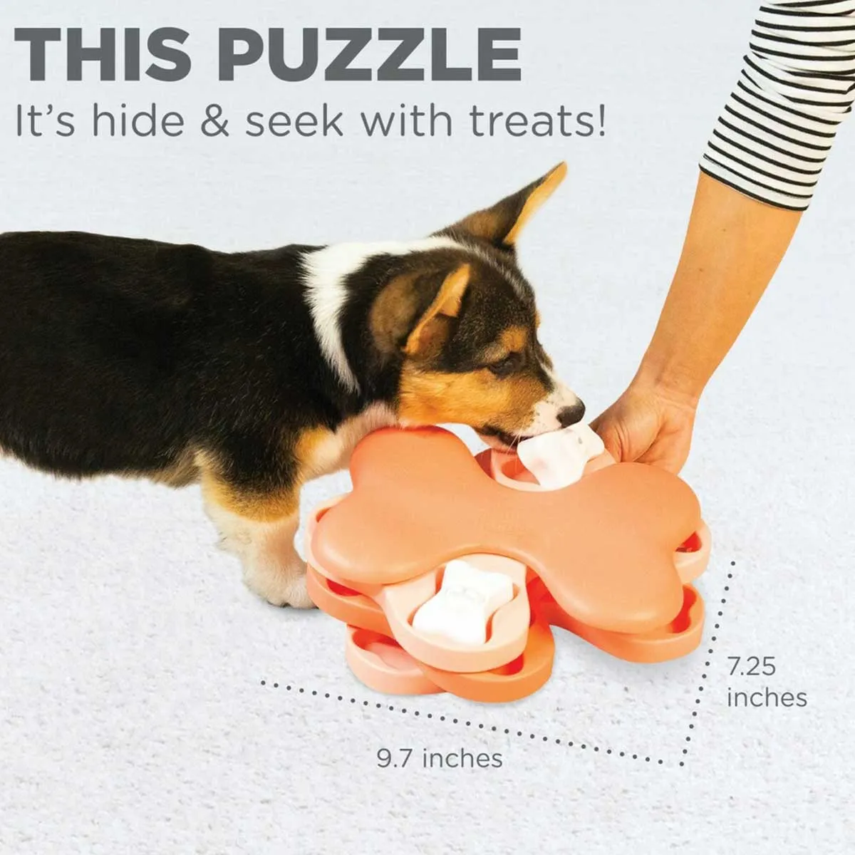 Puppy Tornado Interactive Treat Puzzle in Peach - Intermediate