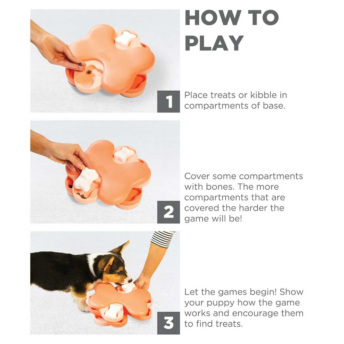 Puppy Tornado Interactive Treat Puzzle in Peach - Intermediate