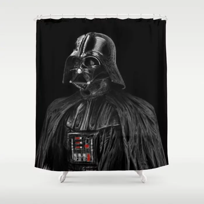 Star War Organic Dark Side Series Black Shower Curtain with Hooks Doormat Bath Floor Mat Bathroom Home Decor