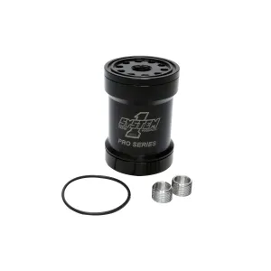 System 1 Screw-On Canister Oil Filter - 5.750 in Tall - 1-12 in Thread - 45 Micron Replaceable Element - Black Anodized - Universal