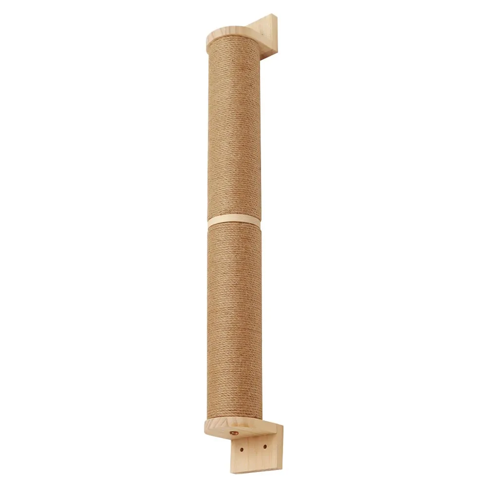 Wall-Mounted Cat Scratching Post with Wooden Base