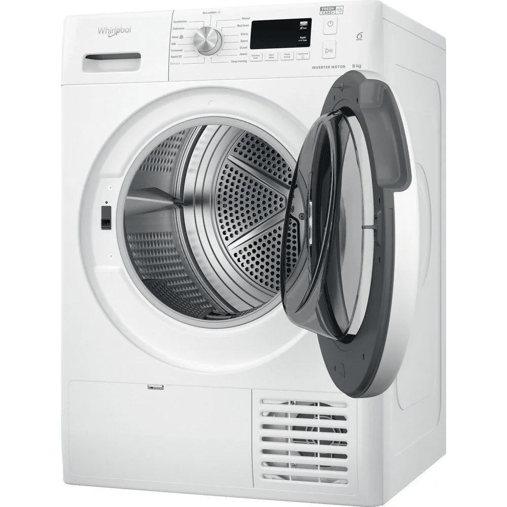 Whirlpool FFTM118X2UK 8Kg Heat Pump Tumble Dryer, 59.5cm Wide - White