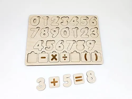 Whittlewud Children's Educational toy. Math's Number Shapes Montessori Early Childhood Education Wooden Toys.