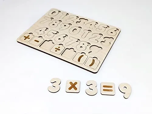 Whittlewud Children's Educational toy. Math's Number Shapes Montessori Early Childhood Education Wooden Toys.