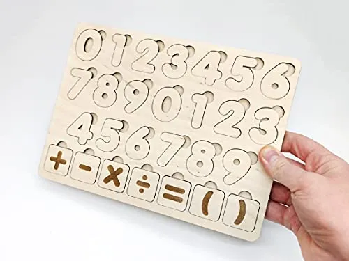 Whittlewud Children's Educational toy. Math's Number Shapes Montessori Early Childhood Education Wooden Toys.